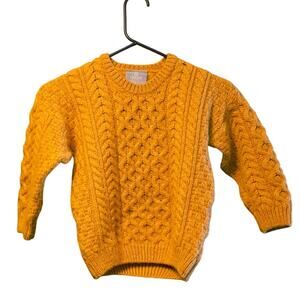 Aran woollen mills cable knit fisherman sweater kids large